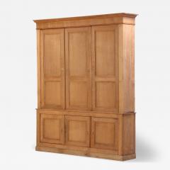Large Belgian paneled oak wall cabinet C 1890  - 4270280