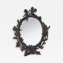 Large Belle poque period carved wood wall mirror - 2425984