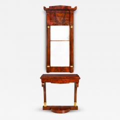 Large Biedermeier Antique Mahogany Pier Mirror and Console Table ca 1820 40 - 4504298