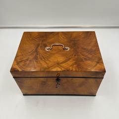 Large Biedermeier Box or Chest Walnut Veneer Brass South Germany circa 1820 - 3881685