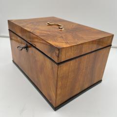 Large Biedermeier Box or Chest Walnut Veneer Brass South Germany circa 1820 - 3881686