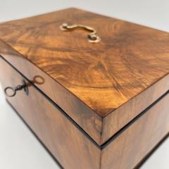 Large Biedermeier Box or Chest Walnut Veneer Brass South Germany circa 1820 - 3881687