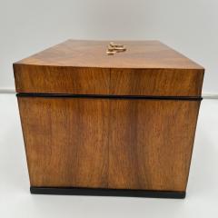 Large Biedermeier Box or Chest Walnut Veneer Brass South Germany circa 1820 - 3881691