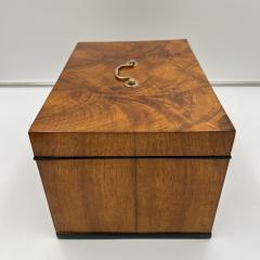 Large Biedermeier Box or Chest Walnut Veneer Brass South Germany circa 1820 - 3881692