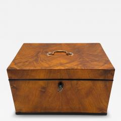 Large Biedermeier Box or Chest Walnut Veneer Brass South Germany circa 1820 - 3883678