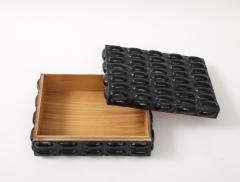 Large Black Buffalo Horn Box - 4227953