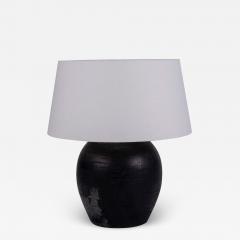 large black ceramic lamp