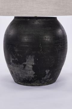 Large Black Ceramic Chinese Vase Lamp - 1922193