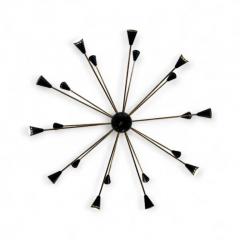 Large Black Sputnik Lamp Italy 1970s - 4439652