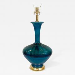 Large Blue Drip Glaze Table Lamp with Gold Leaf - 242090