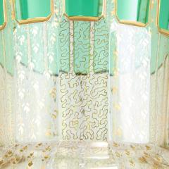 Large Bohemian green and clear glass vase or goblet - 4584888
