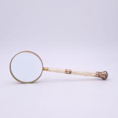 Large Bone and 9K Gold Magnifying Glass England circa 1920 - 3928127