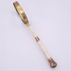 Large Bone and 9K Gold Magnifying Glass England circa 1920 - 3928137