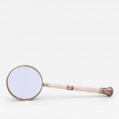 Large Bone and 9K Gold Magnifying Glass England circa 1920 - 3930797