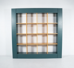 Large Bookcase Loop by Pierluigi Molinari Wood and Leather Italy 1990s - 4114099