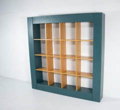 Large Bookcase Loop by Pierluigi Molinari Wood and Leather Italy 1990s - 4114100