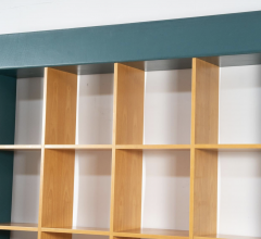 Large Bookcase Loop by Pierluigi Molinari Wood and Leather Italy 1990s - 4114102