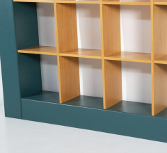 Large Bookcase Loop by Pierluigi Molinari Wood and Leather Italy 1990s - 4114104