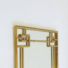Large Brass Bamboo Wall Mirror Italy 1970s - 3502111