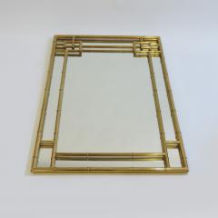Large Brass Bamboo Wall Mirror Italy 1970s - 3502112