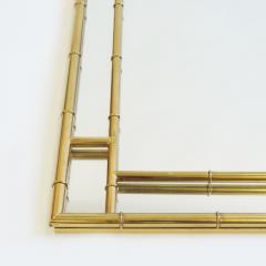 Large Brass Bamboo Wall Mirror Italy 1970s - 3502113