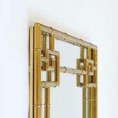 Large Brass Bamboo Wall Mirror Italy 1970s - 3502114
