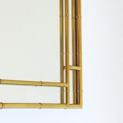 Large Brass Bamboo Wall Mirror Italy 1970s - 3502116