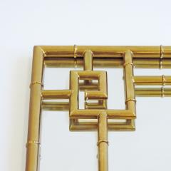 Large Brass Bamboo Wall Mirror Italy 1970s - 3502117