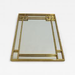 Large Brass Bamboo Wall Mirror Italy 1970s - 3505595