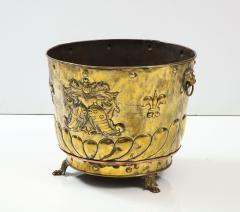 Large Brass Cauldron with Coat of Arms - 2527411