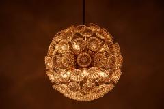 Large Brass and Glass Germany Flower Sputnik Chandelier - 212340