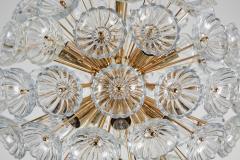 Large Brass and Glass Germany Flower Sputnik Chandelier - 212341