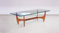 Large Brazilian Midcentury Coffee Table with Thick Glass Top - 593489