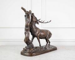 Large Bronze Animal Group Rutting Stag Late 19th Century - 4737315