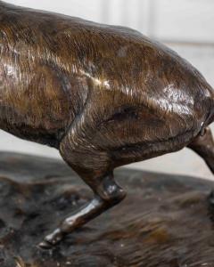 Large Bronze Animal Group Rutting Stag Late 19th Century - 4737353