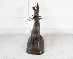 Large Bronze Animal Group Rutting Stag Late 19th Century - 4737391