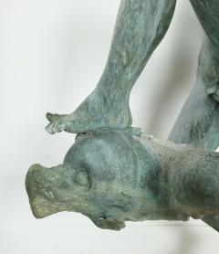 Large Bronze Art Deco Statue of Boy on Dolphin circa 1920 - 2614079