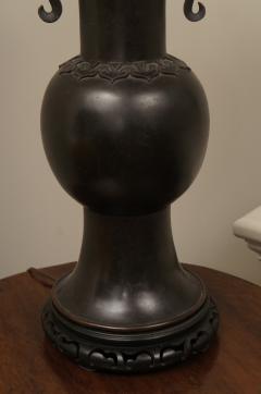 Large Bronze Japanese Lamp - 331577