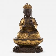 Large Bronze Statue of Bodhisattva on Double Lotus Throne - 283593