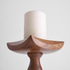 Large Brutalist Candle Holder in Solid Oak - 4609116