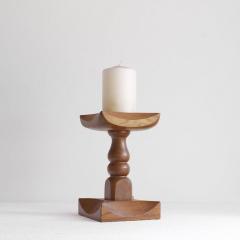 Large Brutalist Candle Holder in Solid Oak - 4609118
