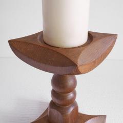 Large Brutalist Candle Holder in Solid Oak - 4609119