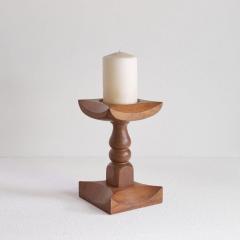 Large Brutalist Candle Holder in Solid Oak - 4609121