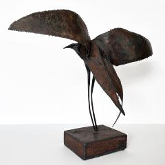 Large Brutalist Welded Steel Crow Bird Sculpture Signed - 3300207