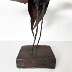 Large Brutalist Welded Steel Crow Bird Sculpture Signed - 3300214
