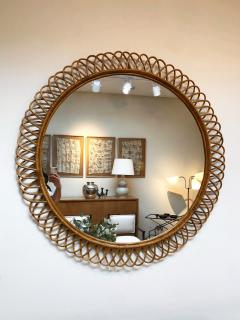 Large Cane Round Mirror - 3883301