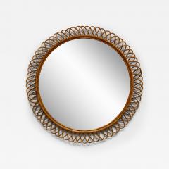 Large Cane Round Mirror - 3884965