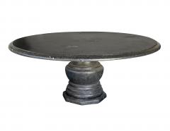 Large Carved Belgian Bluestone Round Dining Center Table w Baluster Form Base - 3476704