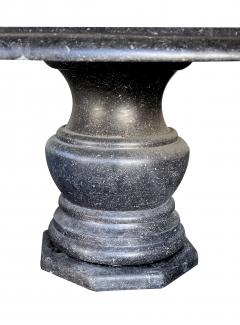Large Carved Belgian Bluestone Round Dining Center Table w Baluster Form Base - 3476706