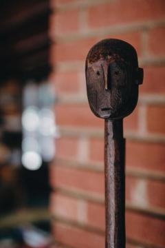 Large Carved Wood Man Woman Figural African Folk Sculpture - 2415689